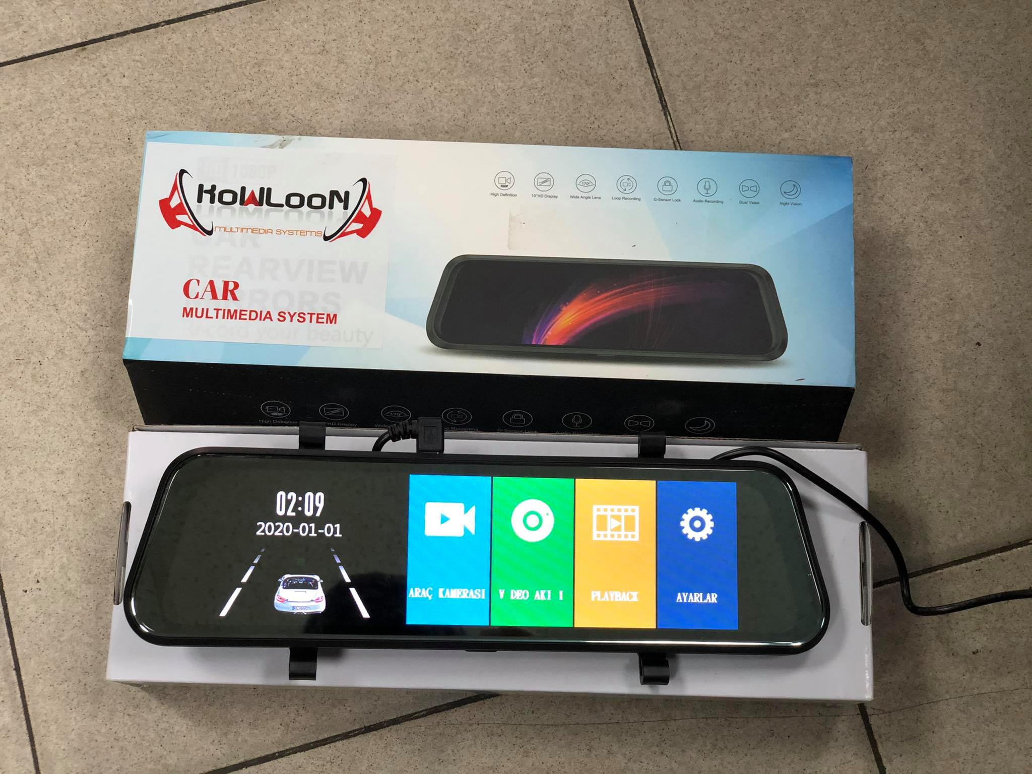 Tam Ekran Dikiz Ayna Çift Yönlü DVR Kayıt Cihazı 